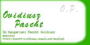 ovidiusz pascht business card